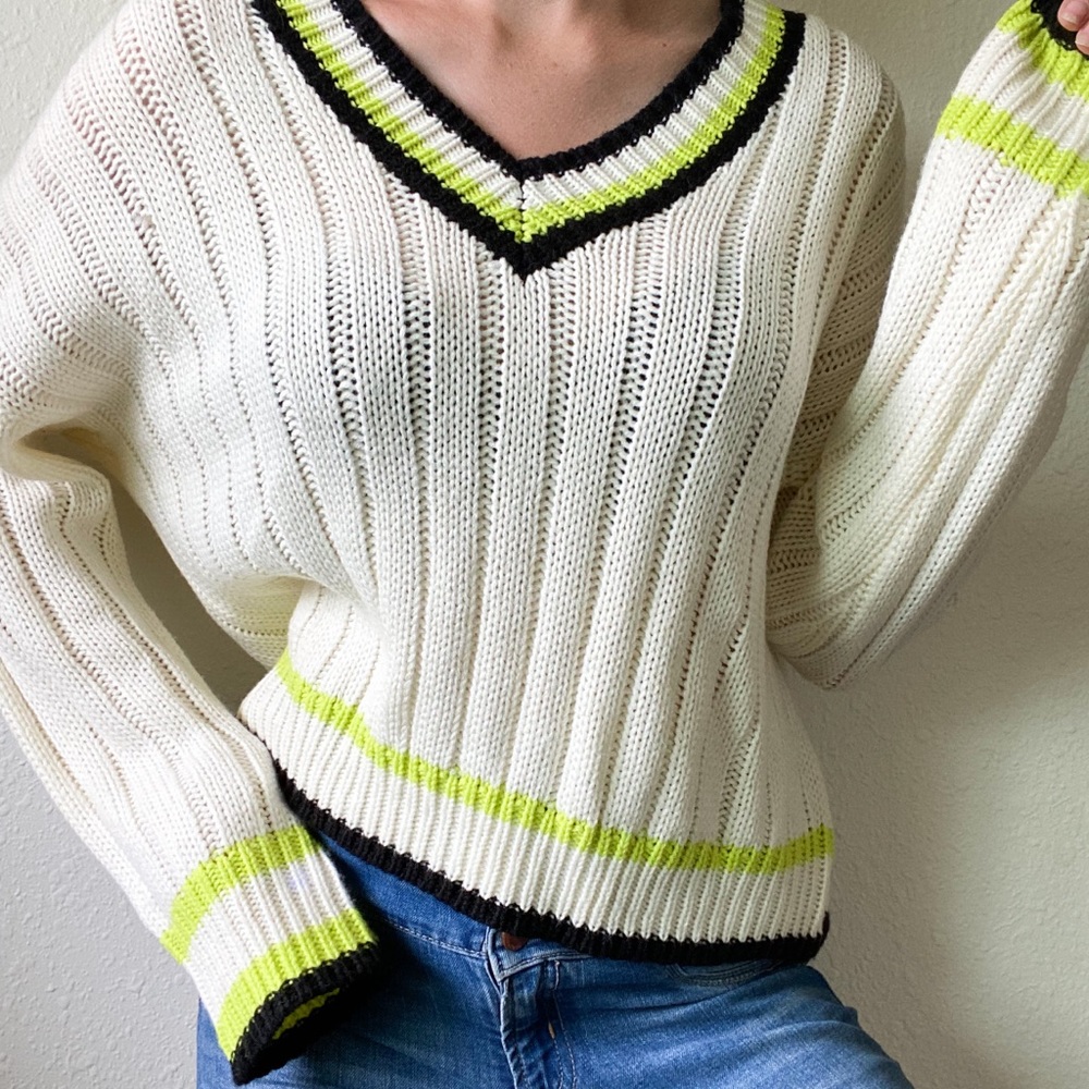 Neon 80s inspired knit sweater